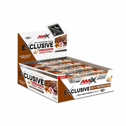 Amix Exclusive Protein Bar Box- 12x85g - Double Dutch Chocolate